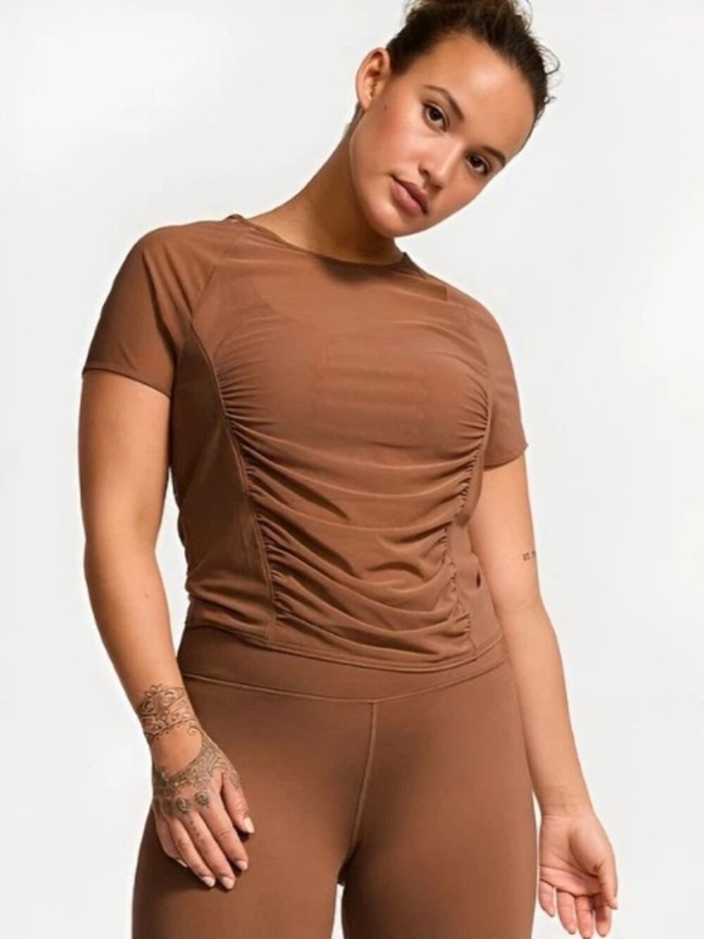 VSX Victoria`s Secret  Mesh Ruched Tee SizeM NWT